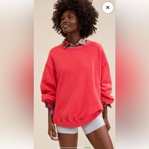 Aerie Bright Red Oversized Sweatshirt Size Small, NWT